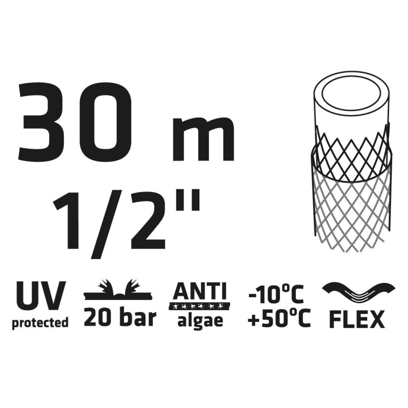 Locsolótömlő 30 m, 1/2'', ECONOMIC, zöld (15G801)