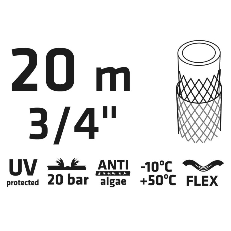 Locsolótömlő 20 m, 3/4'', ECONOMIC, zöld (15G803)