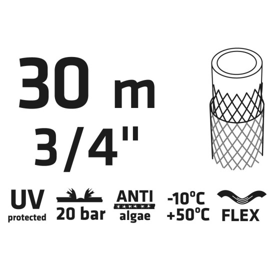 Locsolótömlő 30 m, 3/4'', ECONOMIC, zöld (15G804)