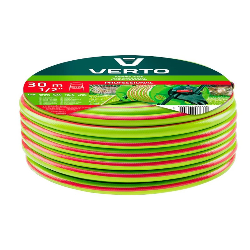 Locsolótömlő 30 m, 1/2'', Professional: csomózódás, csavarodás védelem, UV álló, algásodás védelem (15G821)