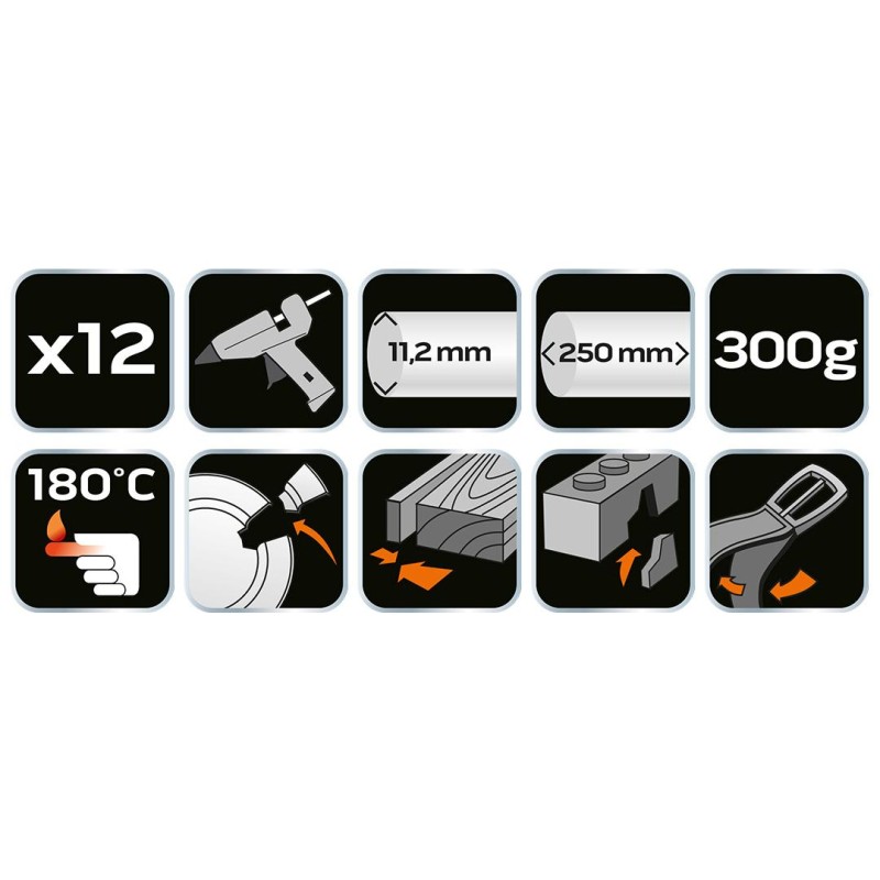 Ragasztópatron, 11x250mm, 12db, 300g, fekete (17-173) Ragasztópatron, 11x250mm, 12db, 300g, fekete (17-173)