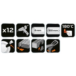 Ragasztópatron, 8x50mm, 12db, 31g, átlátszó fehér (17-180) Ragasztópatron, 8x50mm, 12db, 31g, átlátszó fehér (17-180)