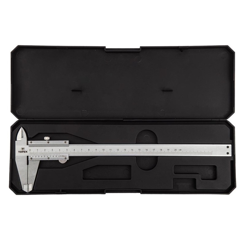 TOLÓMÉRŐ 200MM 0.05 Műanyag TARTÓDOBOZBAN (31C616)