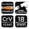 Favéső 18mm, CRV, 2-komponensű markolat (37-918) Favéső 18mm, CRV, 2-komponensű markolat (37-918)