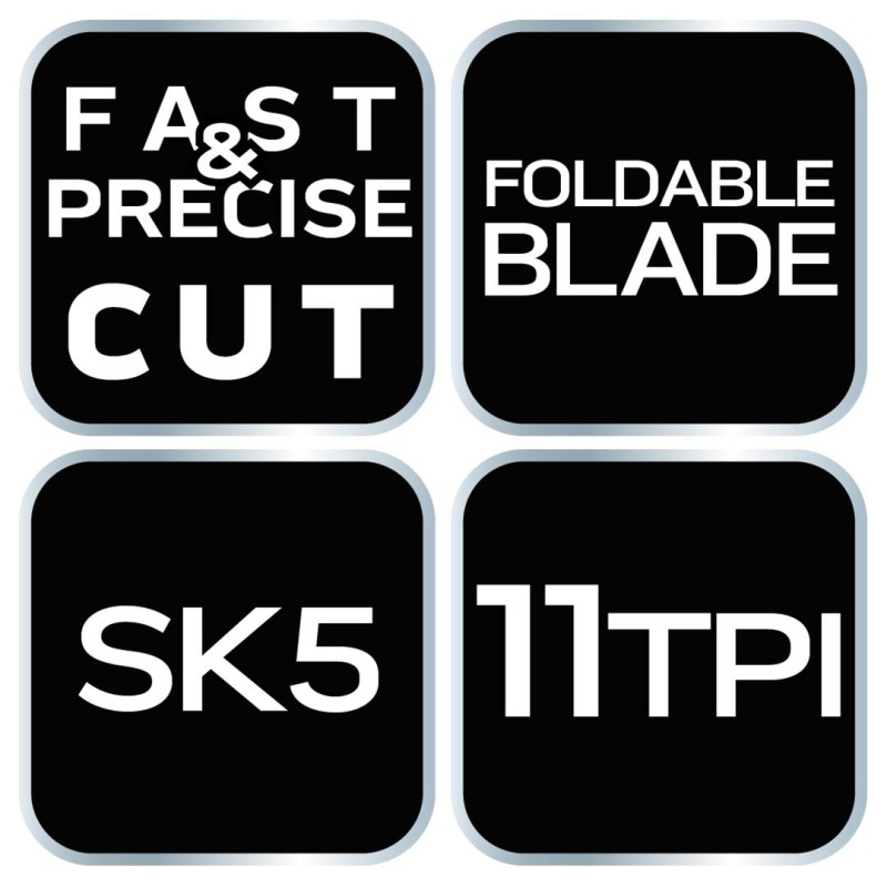 Japán fűrész, fűrészlap: 250mm(10'') 11 TPI, wide, összecsukható (44-610) Japán fűrész, fűrészlap: 250mm(10'') 11 TPI, wide, összecsukható (44-610)