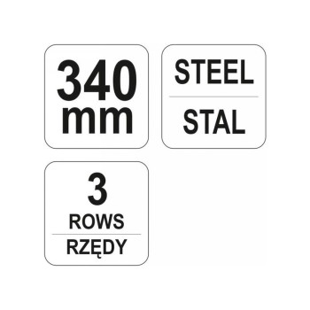 YATO Drótkefe 3 soros hajlított műanyag nyéllel (YT-6330)