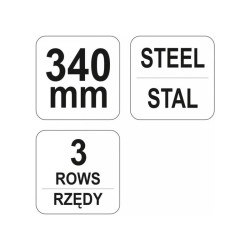 YATO Drótkefe 3 soros hajlított műanyag nyéllel+kaparó (YT-6331)
