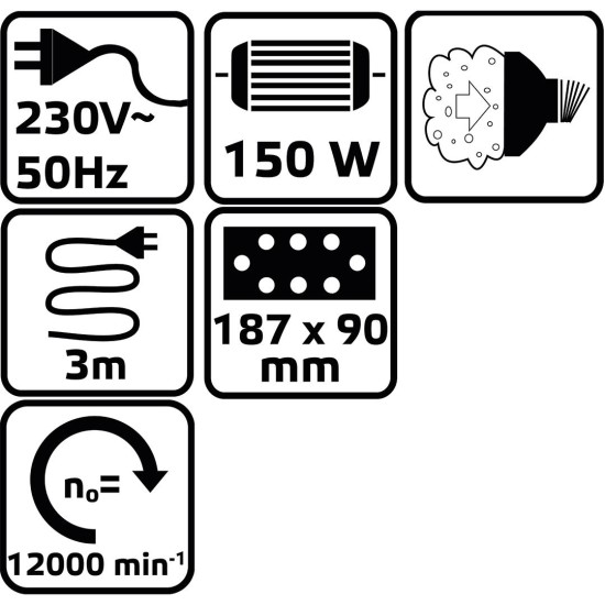 Rezgőcsiszoló 150W, 90 x 187mm (51G326)