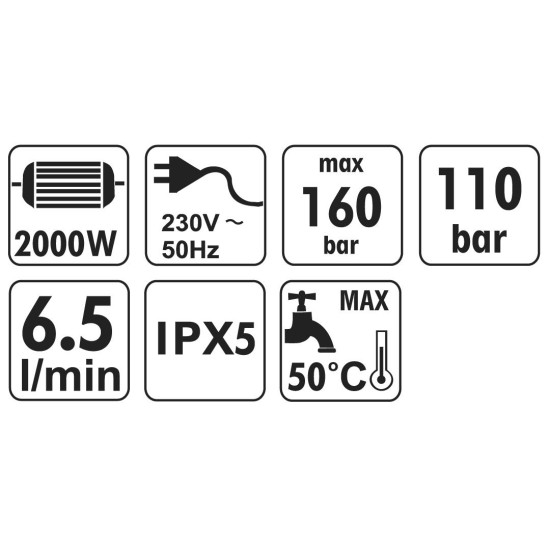 Magasnyomású mosó 2000W, nyomás 110 (max. 140) bars (52G403)