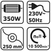 Fűszegélynyíró 350W, vágásszélesség: 250mm (52G550)