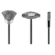 Csapos kefe készlet 3db, acélsodrony befejezőkefe, pohárkefe, kerékkefe (55H066) Csapos kefe készlet 3db, acélsodrony befejezőkefe, pohárkefe, kerékkefe (55H066)