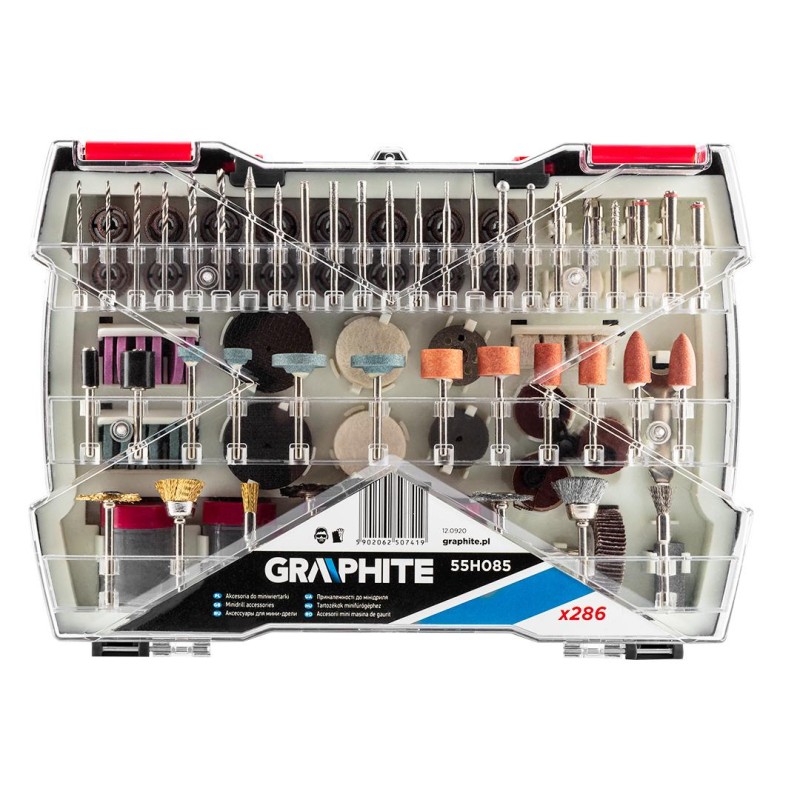 Tartozékkészlet mini fúró- és csiszológéphez 286db (55H085)