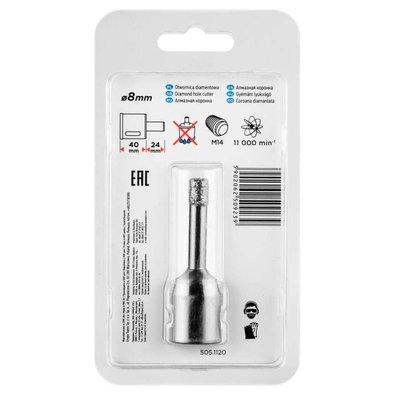 Körkivágó, gyémántos 8mm x M14 (55H301) Körkivágó, gyémántos 8mm x M14 (55H301)