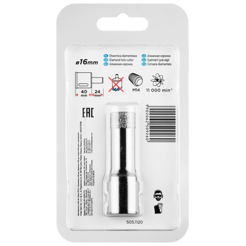 Körkivágó, gyémántos 16mm x M14 (55H304) Körkivágó, gyémántos 16mm x M14 (55H304)