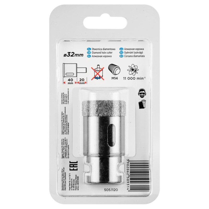 Körkivágó, gyémántos 32mm x M14 (55H309) Körkivágó, gyémántos 32mm x M14 (55H309)