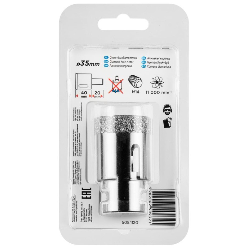 Körkivágó, gyémántos 35mm x M14 (55H310) Körkivágó, gyémántos 35mm x M14 (55H310)