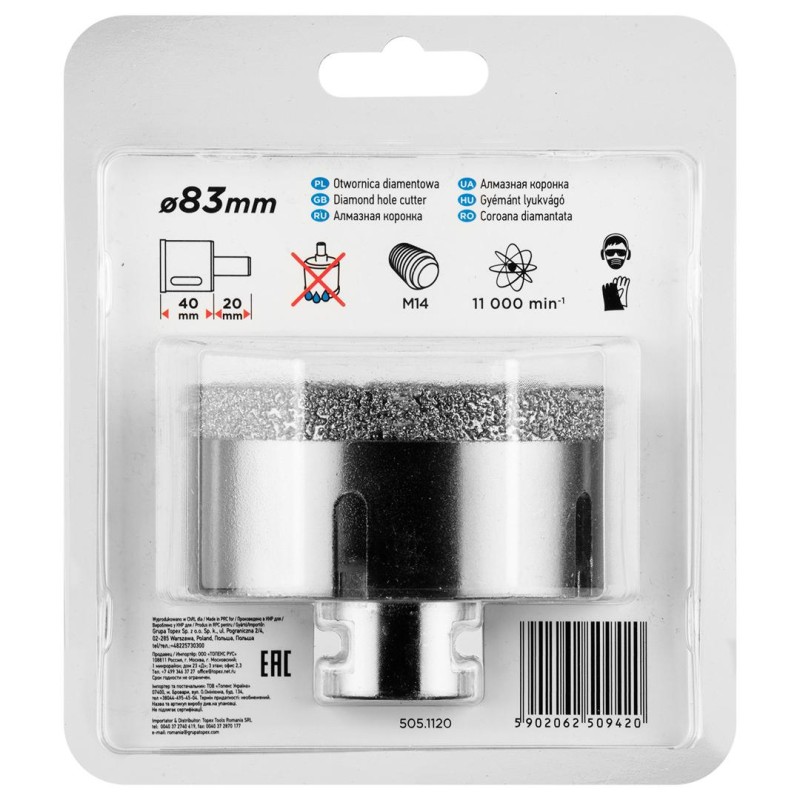 Körkivágó, gyémántos 83mm x M14 (55H317) Körkivágó, gyémántos 83mm x M14 (55H317)