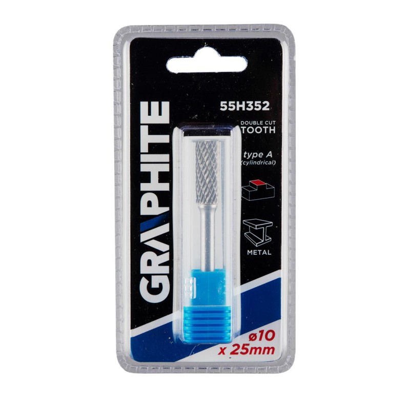 Keményfém marófej, turbómaró, A, hengeres, 10x25mm, szár méret: 6x45mm (55H352) Keményfém marófej, turbómaró, A, hengeres, 10x25mm, szár méret: 6x45mm (55H352)