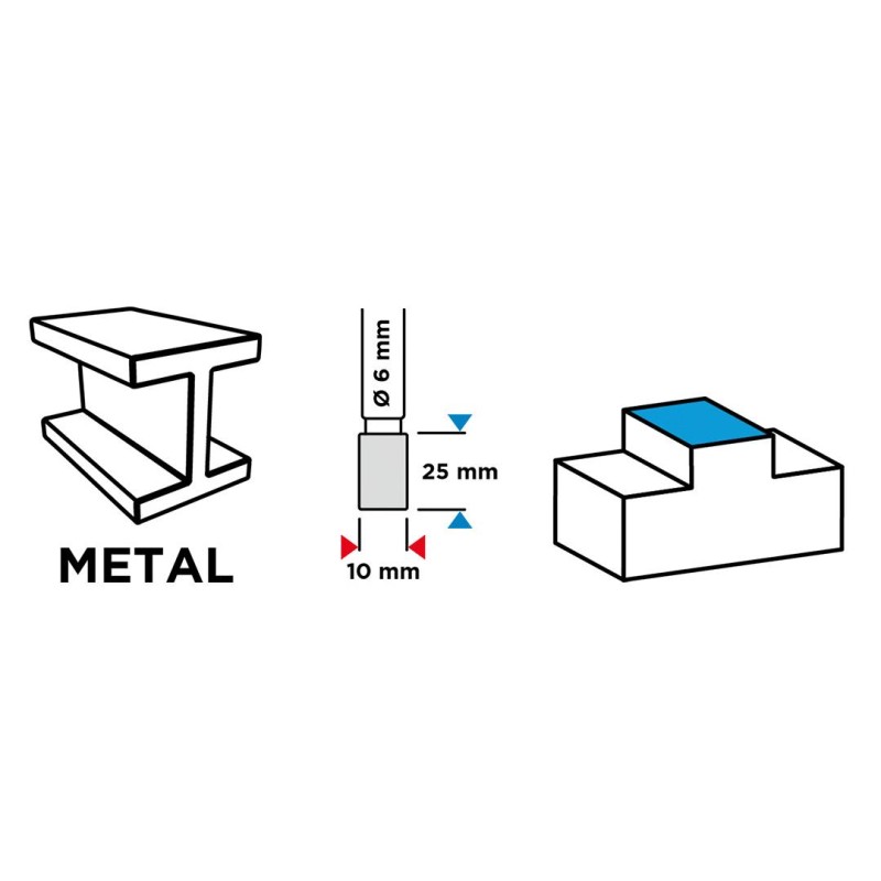 Keményfém marófej, turbómaró, A, hengeres, 10x25mm, szár méret: 6x45mm (55H352) Keményfém marófej, turbómaró, A, hengeres, 10x25mm, szár méret: 6x45mm (55H352)