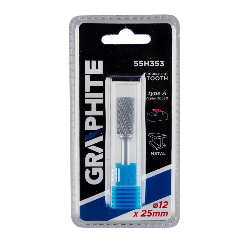 Keményfém marófej, turbómaró, A, hengeres, 12x25mm, szár méret: 6x45mm (55H353) Keményfém marófej, turbómaró, A, hengeres, 12x25mm, szár méret: 6x45mm (55H353)