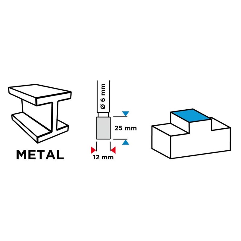 Keményfém marófej, turbómaró, A, hengeres, 12x25mm, szár méret: 6x45mm (55H353) Keményfém marófej, turbómaró, A, hengeres, 12x25mm, szár méret: 6x45mm (55H353)