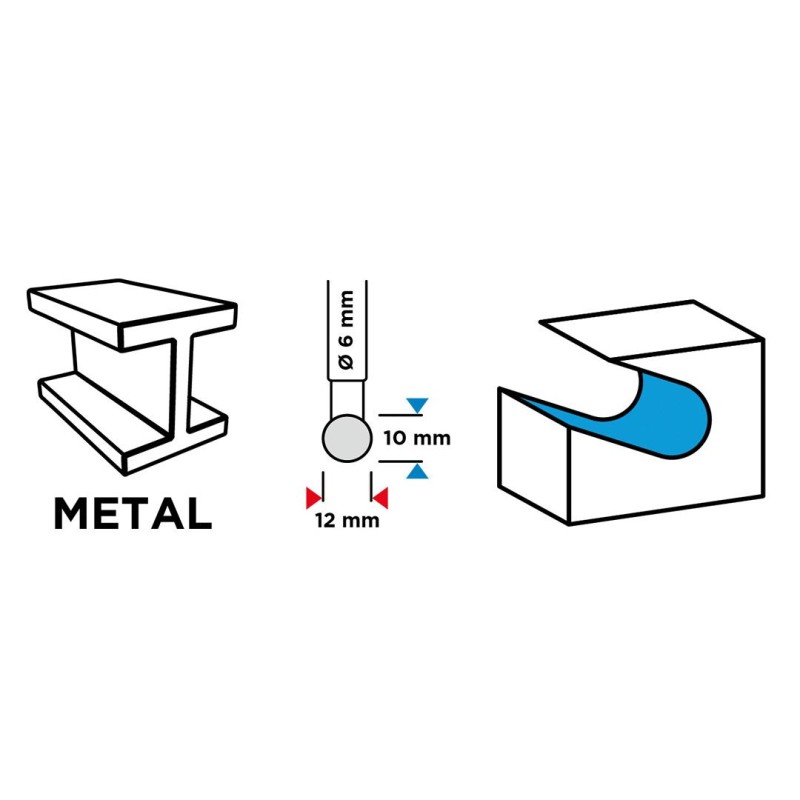 Keményfém marófej, turbómaró, D, gömb, 12x10mm, szár méret: 6x45mm (55H362) Keményfém marófej, turbómaró, D, gömb, 12x10mm, szár méret: 6x45mm (55H362)