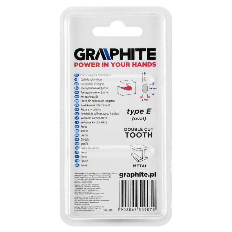 Keményfém marófej, turbómaró, E csepp, ovális, 6x10mm, szár méret: 6x45mm (55H363) Keményfém marófej, turbómaró, E csepp, ovális, 6x10mm, szár méret: 6x45mm (55H363)