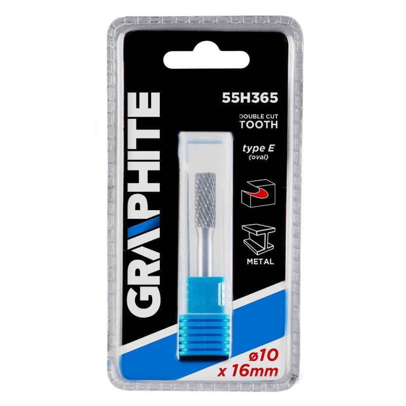 Keményfém marófej, turbómaró, E csepp, ovális, 10x16mm, szár méret: 6x45mm (55H365) Keményfém marófej, turbómaró, E csepp, ovális, 10x16mm, szár méret: 6x45mm (55H365)