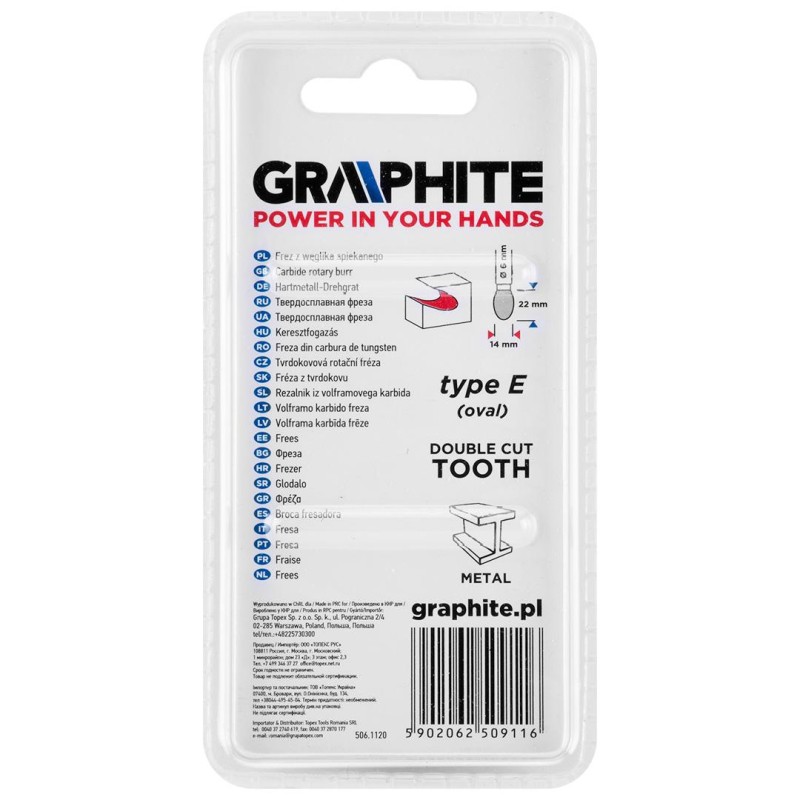 Keményfém marófej, turbómaró, E csepp, ovális, 14x22mm, szár méret: 6x45mm (55H367) Keményfém marófej, turbómaró, E csepp, ovális, 14x22mm, szár méret: 6x45mm (55H367)