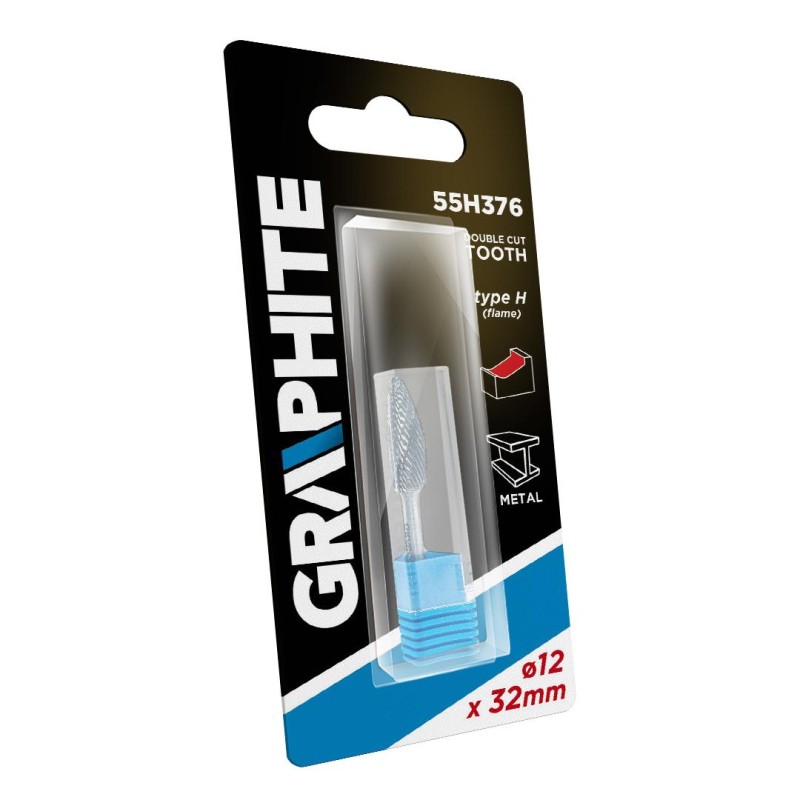 Keményfém marófej, turbómaró, H lángnyelv, 12x32mm, szár méret: 6x45mm (55H376) Keményfém marófej, turbómaró, H lángnyelv, 12x32mm, szár méret: 6x45mm (55H376)