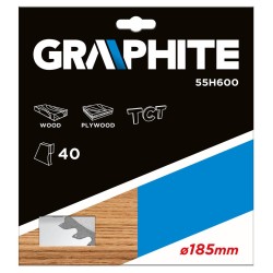 Körfűrészlap keményfém fogakkal, 185x30mm, 40 fog (55H600) Körfűrészlap keményfém fogakkal, 185x30mm, 40 fog (55H600)