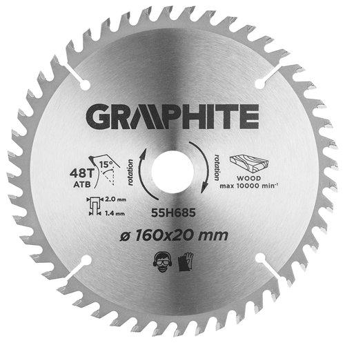 Körfűrészlap merülőfűrészhez keményfém fogakkal, 160x20mm, 48 fog (55H685)