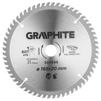 Körfűrészlap merülőfűrészhez keményfém fogakkal, 165x20mm, 60 fog (55H689)