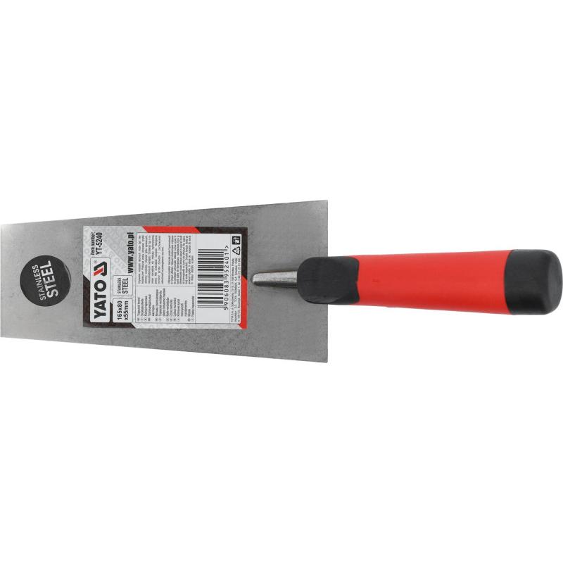 YATO Kőműves kanál 165 mennyezeti inox lágy fogantyús (YT-5240)