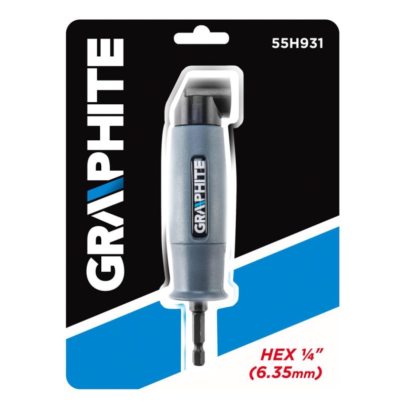 Sarok adapter 90°, akkus fúrókhoz, 1/4” (6,35mm) Mágneses befogó, jobb és bal forgásirány (55H931)