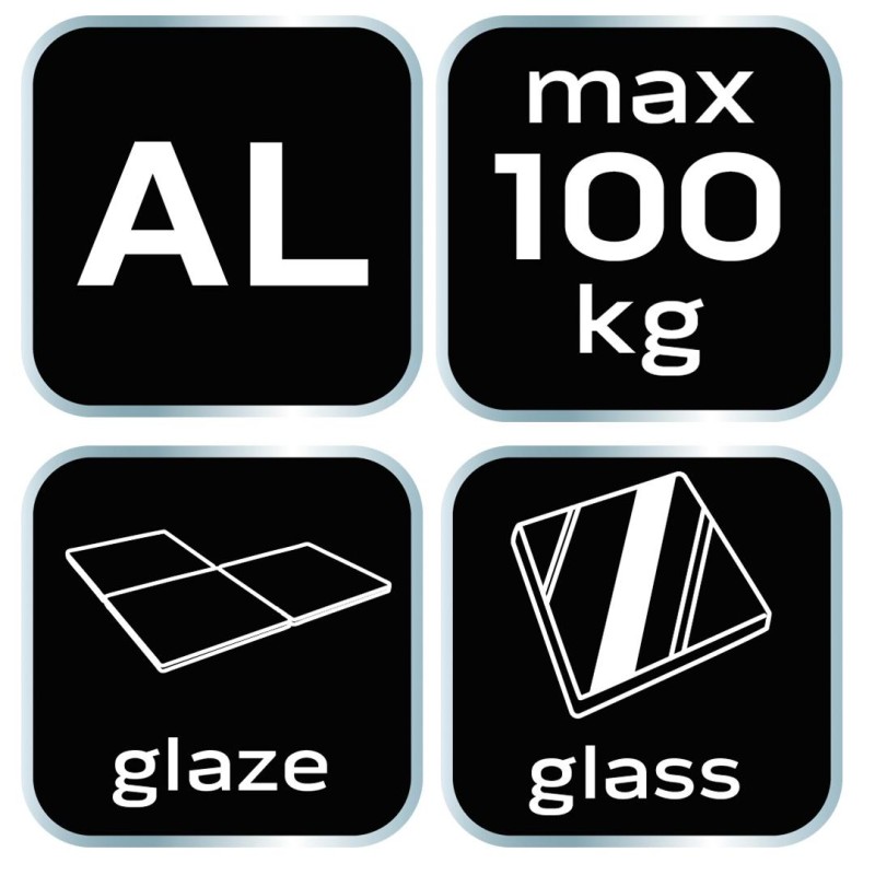 Vákumos táblaemelő, üveghez, csempéhez, lakkozott felületekhez, alumínium, kettes, 100kg (56-802)