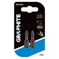 Torziós ütvecsavarozó bit PH1x25mm, 2db (56H500) Torziós ütvecsavarozó bit PH1x25mm, 2db (56H500)