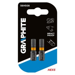 Torziós ütvecsavarozó bit, hatlapú, 5x25mm, 2db (56H508) Torziós ütvecsavarozó bit, hatlapú, 5x25mm, 2db (56H508)