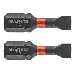 Torziós ütvecsavarozó bit SL5.5x25mm, 2db (56H510) Torziós ütvecsavarozó bit SL5.5x25mm, 2db (56H510)