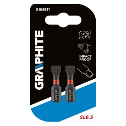 Torziós ütvecsavarozó bit SL6.5x25mm, 2db (56H511) Torziós ütvecsavarozó bit SL6.5x25mm, 2db (56H511)