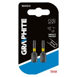 Torziós ütvecsavarozó bit TX15x25mm, 2db (56H512) Torziós ütvecsavarozó bit TX15x25mm, 2db (56H512)
