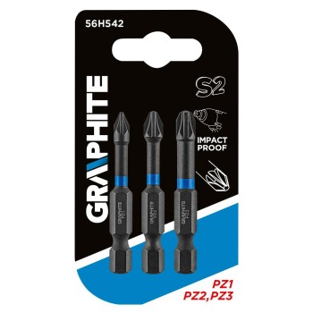 Torziós ütvecsavarozó bit PZ1/2/3x50mm, 3db (56H542) Torziós ütvecsavarozó bit PZ1/2/3x50mm, 3db (56H542)