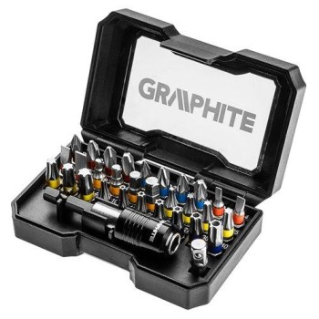 Csavarhúzó bitkészlet, 32db, bitek 25mm - 30db, adapter 1/4'' - 1db, mágneses bittartó - 1db (56H608)