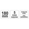 YATO Drótkefe 180 mm 5 soros inox (YT-6340)