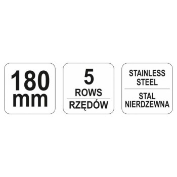 YATO Drótkefe 180 mm 5 soros inox (YT-6340)