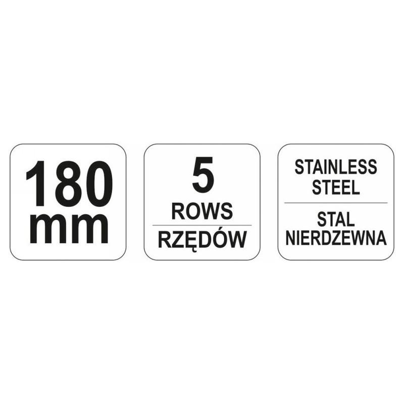 YATO Drótkefe 180 mm 5 soros inox (YT-6340)