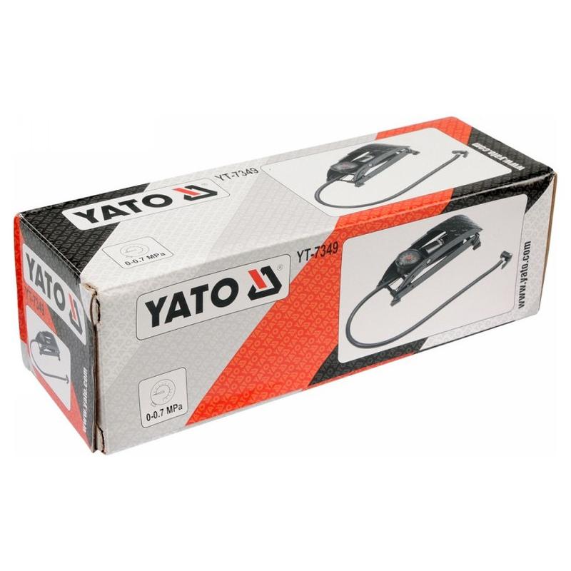 YATO Lábpumpa nyomásmérővel fém 0-0,7 MPa (YT-7349)