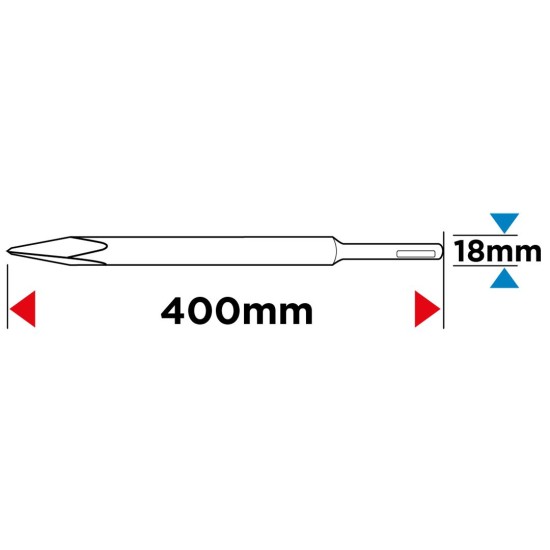 Hegyesvéső SDS MAX önélező 18x400mm (57H547)