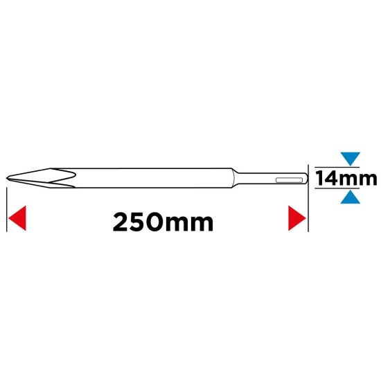 Hegyesvéső SDS PLUS, önélező, 14x250mm (57H553)