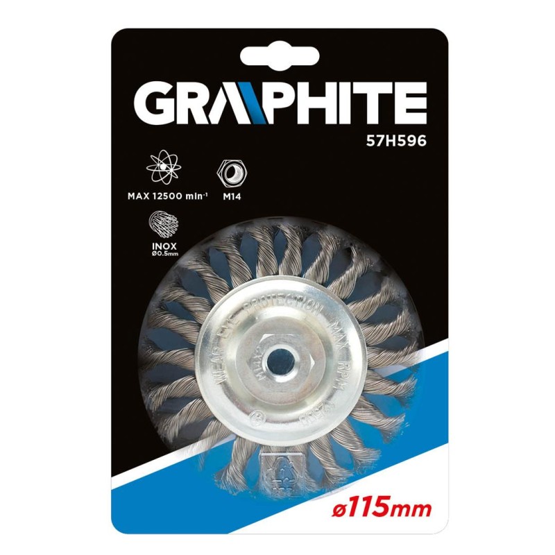 Drótkorong TÁNYÉR Egyenes, SODROTT 115MM INOX M14 (57H596)